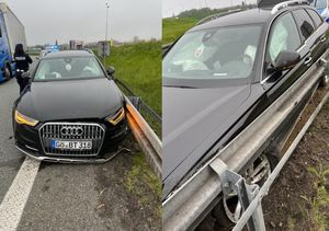 Audi skradzione w Niemczech blokowało zjazd z autostrady