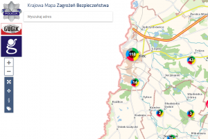 Na zdjęciu fragment Krajowej Mapy Zagrożeń Bezpieczeństwa