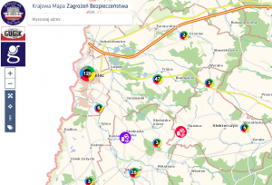 Na zdjęciu fragment Krajowej Mapy Zagrożeń Bezpieczeństwa