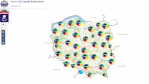 Na zdjęciu obraz z Krajowej Mapy Zagrożeń Bezpieczeństwa