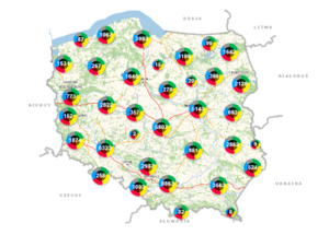 Na zdjęciu mapa Polski