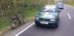 Zdarzenie drogowe z udziałem rowerzysty na drodze W 296