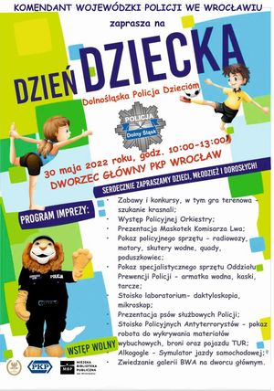 Plakat z Okazji Dnia dziecka. Informacje w komunikacie