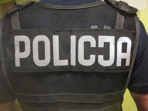 Na zdjęciu napis Policja na kamizelce