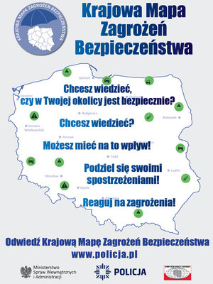 Na zdjęciu plakat promujący Krajową Mapę Zagrożeń Bezpieczeństwa