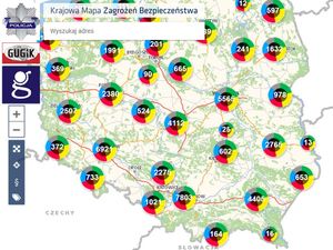 Na zdjęciu fragment Krajowej Mapy Zagrożeń Bezpieczeństwa