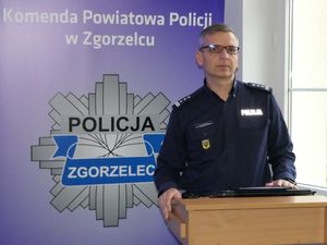 Na zdjęciu Zastępca Komendanta Wojewódzkiego Policji we Wrocławiu