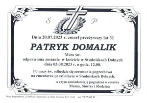Zawiadomienie o pogrzebie