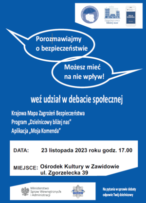 Na zdjęciu plakat debaty