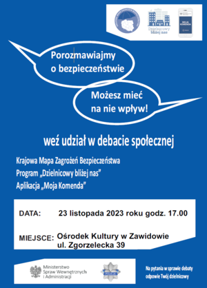 W czwartek zapraszamy na debatę społeczną „Porozmawiajmy o bezpieczeństwie – możesz mieć na nie wpływ”