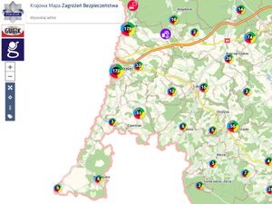 Na zdjęciu fragment Krajowej Mapy Zagrożenia Bezpieczeństwa