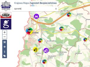 Na zdjęciu fragment Krajowej Mapy Zagrożeń Bezpieczeństwa