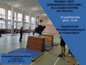 Zapraszamy jutro na próbny test sprawności fizycznej