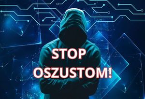 Na zdjeciu napis stop oszustom!