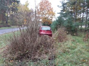 Nietrzeźwy 46-latek z sądowymi zakazami wypadł z drogi