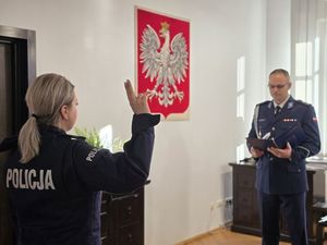 Nowa policjantka złożyła ślubowanie w Komendzie Powiatowej Policji w Zgorzelcu