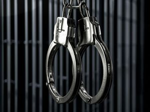 Na zdjęciu kajdanki na kracie