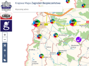Na zdjęciu fragment Krajowej Mapy Zagrożeń Bezpieczeństwa