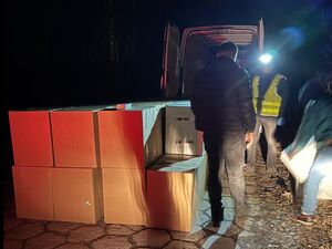 Na zdjęciu zabezpieczone papierosy