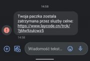 Uwaga na SMS "Twoja paczka została zatrzymana przez służby celne"