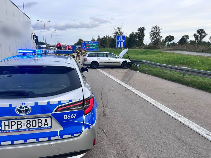 Kolizja na autostradzie A4 w pobliżu Zgorzelca